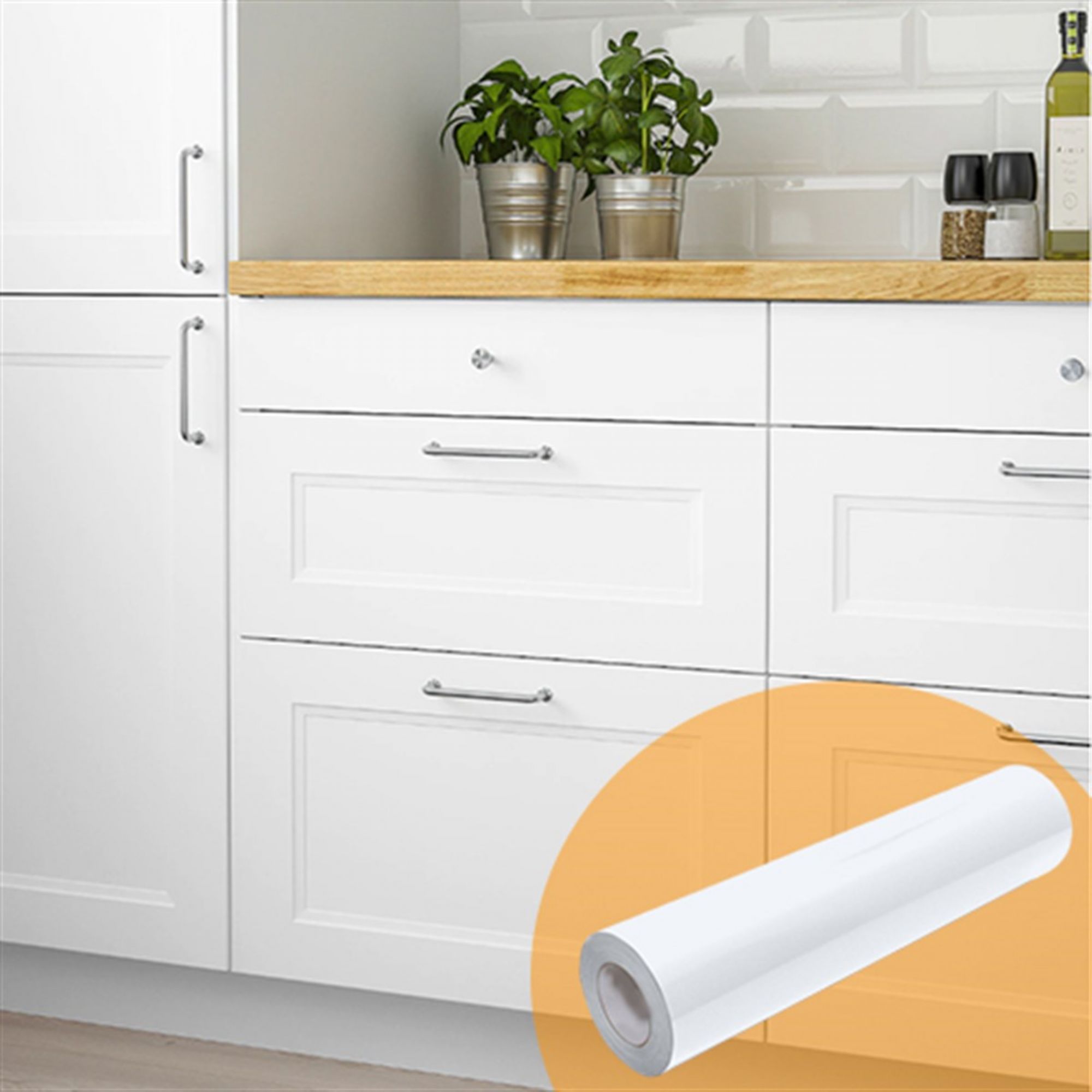 Mat Beyaz Yapışkanlı Kaplama Folyosu