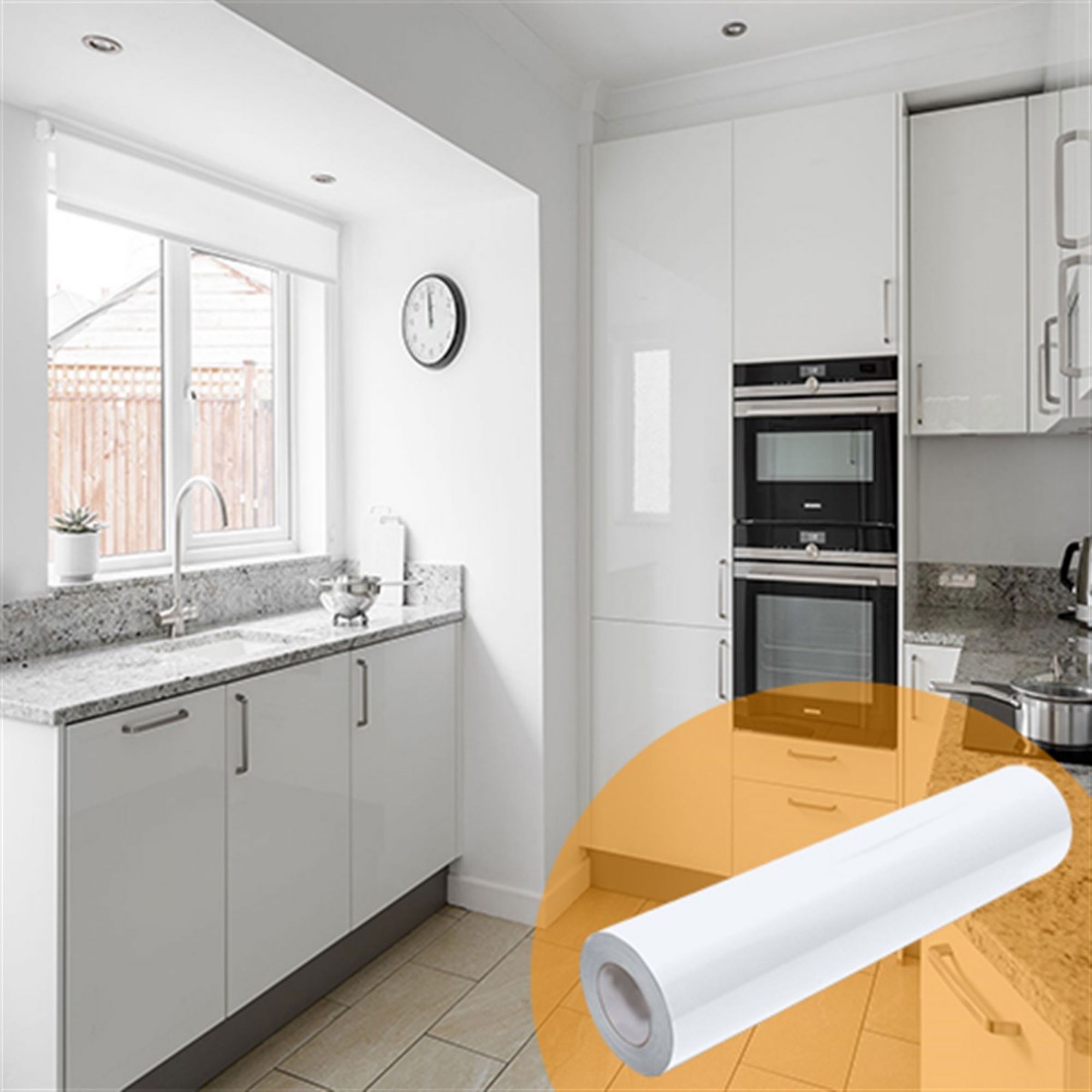 Parlak Beyaz Folyo Lake Görünüm Yapışkanlı Kaplama Folyosu